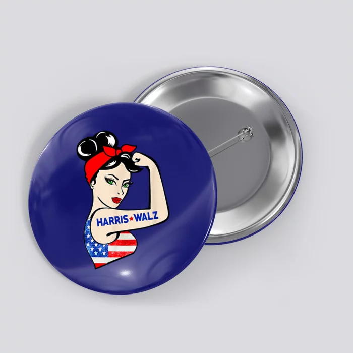 Harris Waltz 2024 Female Strong Usa Election Button