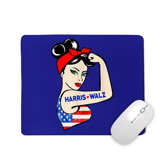 Harris Waltz 2024 Female Strong Usa Election Mousepad