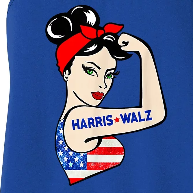 Harris Waltz 2024 Female Strong Usa Election Women's Racerback Tank