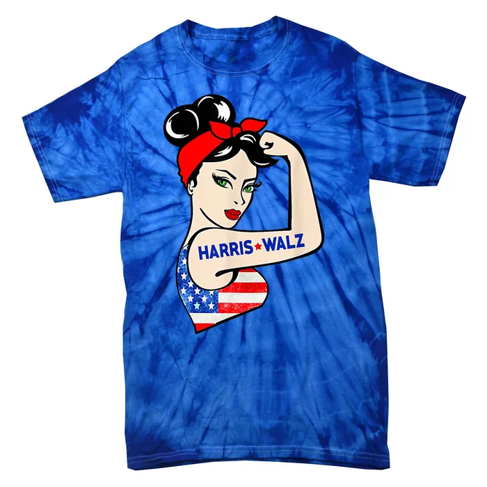 Harris Waltz 2024 Female Strong Usa Election Tie-Dye T-Shirt