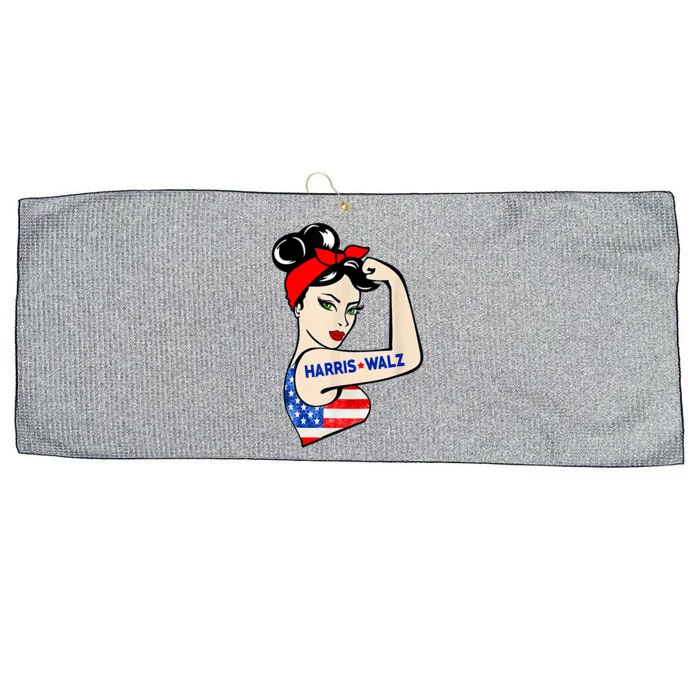 Harris Waltz 2024 Female Strong Usa Election Large Microfiber Waffle Golf Towel