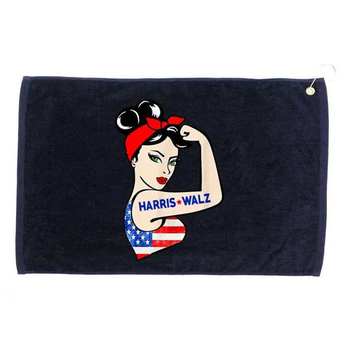 Harris Waltz 2024 Female Strong Usa Election Grommeted Golf Towel