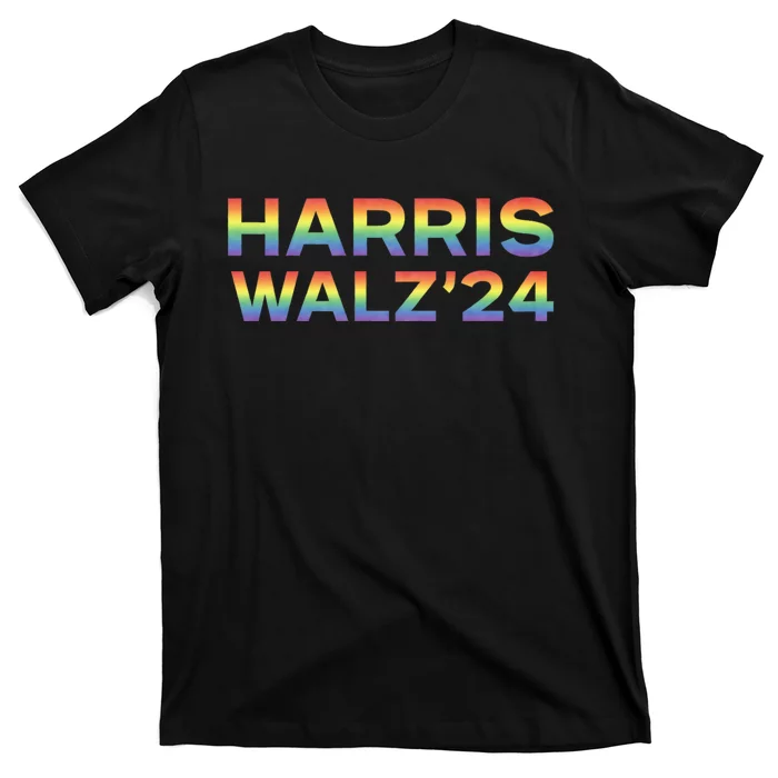 Harris Walz 2024 (Waltz) Double Rainbow Lgbtq T-Shirt