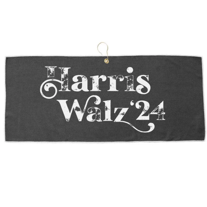 Harris Walz 2024 Script Grunge Feminine Harris Waltz 2024 Large Microfiber Waffle Golf Towel