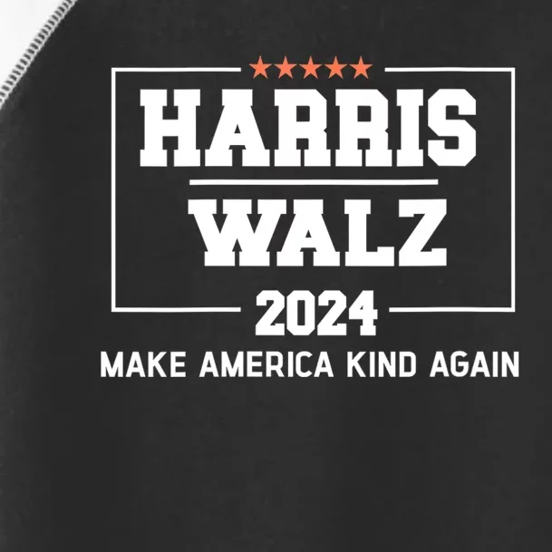 Harris Walz 2024 Make America Kind Again Harris Waltz Quote Toddler Fine Jersey T-Shirt