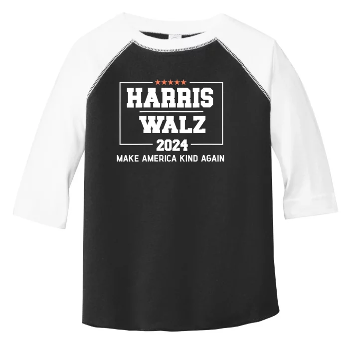 Harris Walz 2024 Make America Kind Again Harris Waltz Quote Toddler Fine Jersey T-Shirt