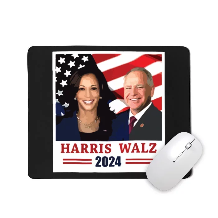 Harris Walz 2024 Usa Flag Harris 2024 Tim Walz Mousepad