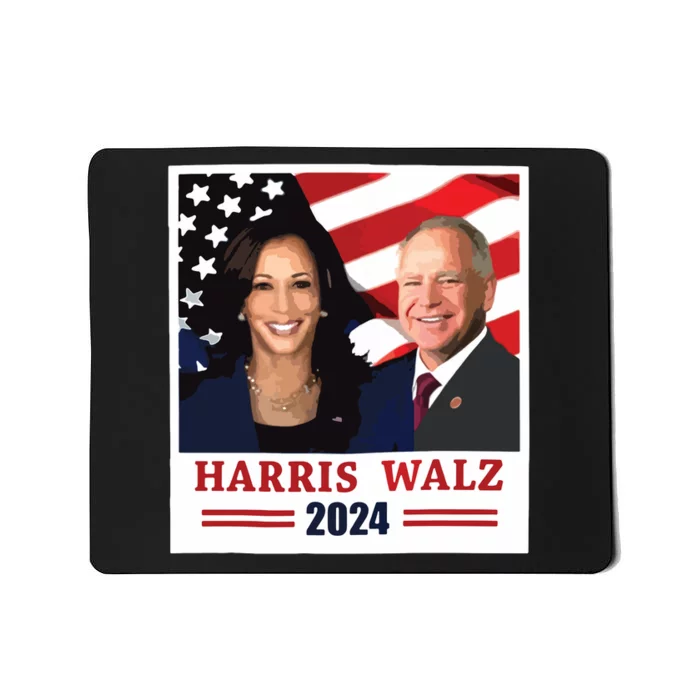 Harris Walz 2024 Usa Flag Harris 2024 Tim Walz Mousepad