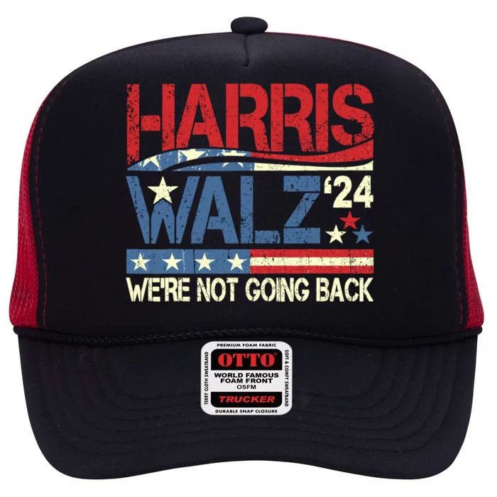 Harris Walz 2024 Kamala Harris 2024 Tim Walz 2024 Usa Flag High Crown Mesh Trucker Hat