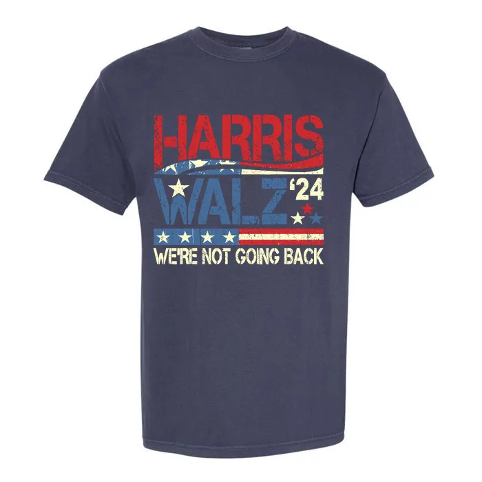 Harris Walz 2024 Kamala Harris 2024 Tim Walz 2024 Usa Flag Garment-Dyed Heavyweight T-Shirt