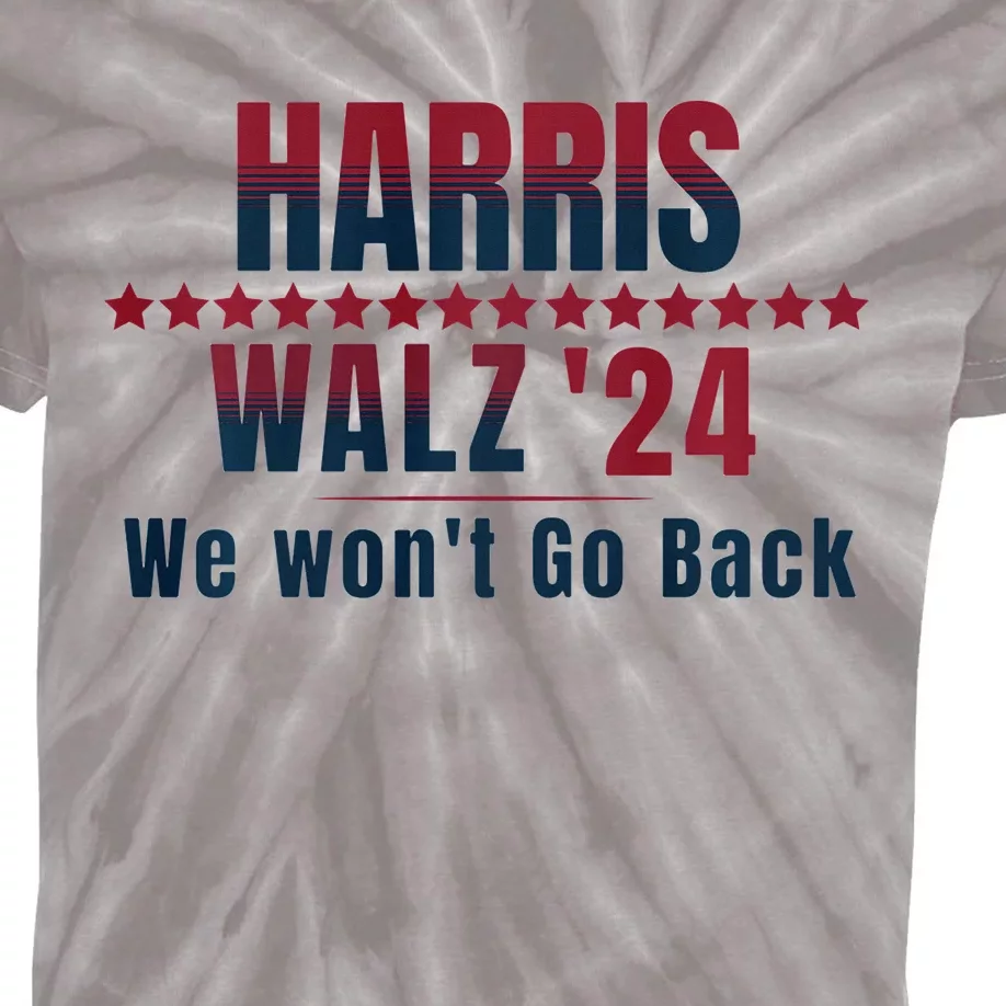 Harris & Walz 2024 Election Campaign Kids Tie-Dye T-Shirt