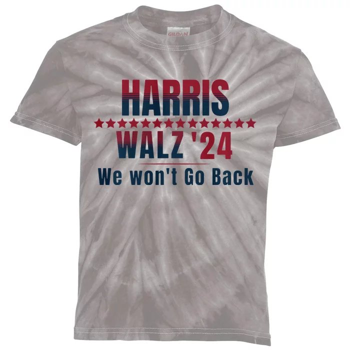 Harris & Walz 2024 Election Campaign Kids Tie-Dye T-Shirt