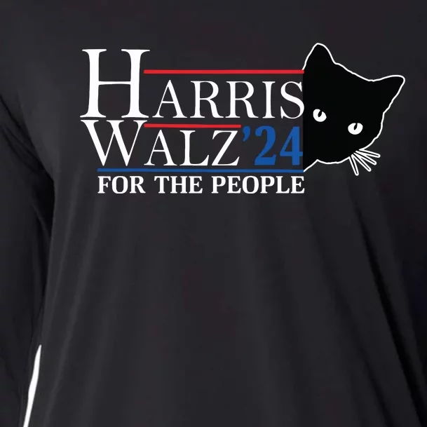 Harris Waltz 2024 For The People Cat Lady Kamala Harris 2024 Cooling Performance Long Sleeve Crew