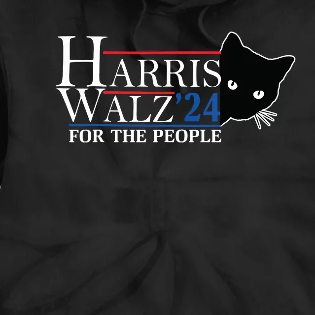 Harris Waltz 2024 For The People Cat Lady Kamala Harris 2024 Tie Dye Hoodie