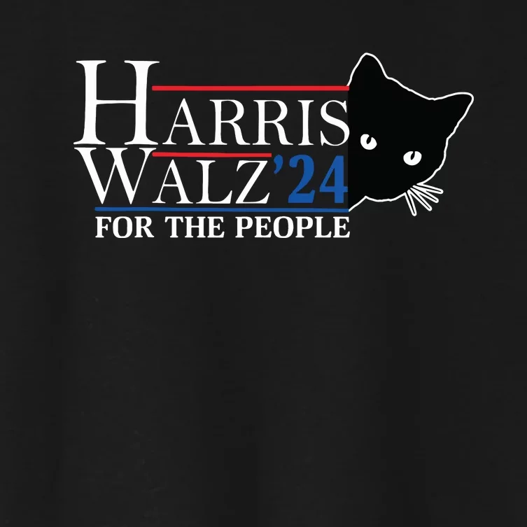 Harris Waltz 2024 For The People Cat Lady Kamala Harris 2024 Women's Crop Top Tee