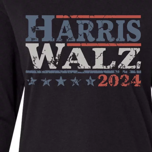 Harris Walz 2024 Election Kamala Harris Tim Waltz 2024 Womens Cotton Relaxed Long Sleeve T-Shirt