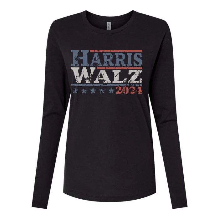 Harris Walz 2024 Election Kamala Harris Tim Waltz 2024 Womens Cotton Relaxed Long Sleeve T-Shirt