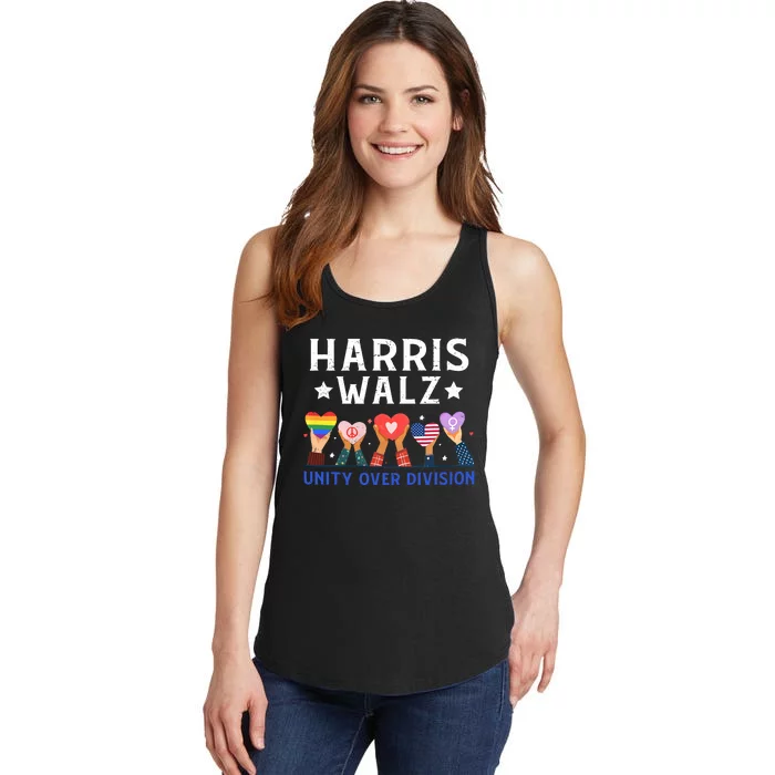 Harris Walz 2024 Unity Over Division Harris Walz 2024 Ladies Essential Tank