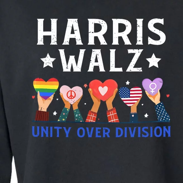 Harris Walz 2024 Unity Over Division Harris Walz 2024 Cropped Pullover Crew