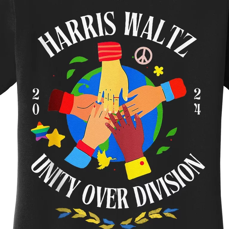 Harris Waltz 2024 Unity Over Division Husband Wife Women's T-Shirt