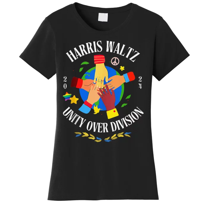 Harris Waltz 2024 Unity Over Division Husband Wife Women's T-Shirt