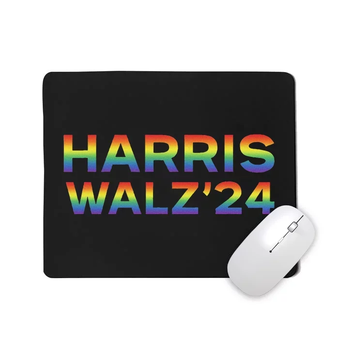 Harris Walz 2024 (Waltz) Double Rainbow Lgbtq Mousepad