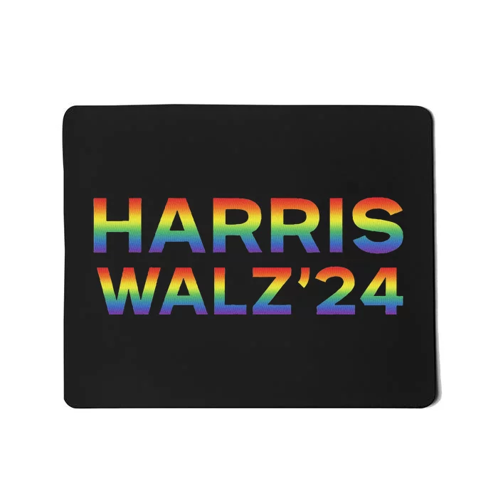 Harris Walz 2024 (Waltz) Double Rainbow Lgbtq Mousepad