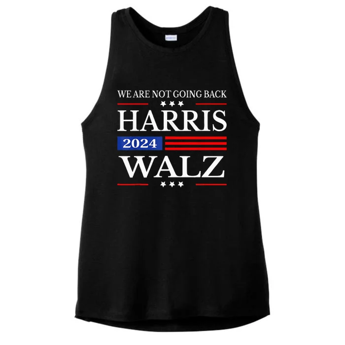 Harris Waltz 2024 WeRe Not Going Back Kamala Harris 2024 Ladies Tri-Blend Wicking Tank