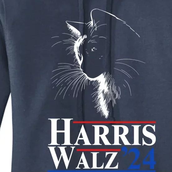 Harris Waltz 2024 Election Cat Ladies Kamala Harris Tim Walz Cute Gift Women's Pullover Hoodie