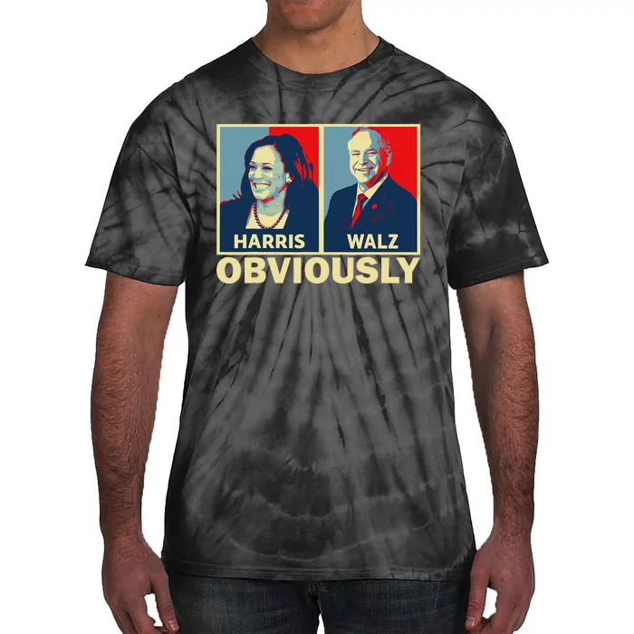 Harris Waltz 2024 Obviously Tim Walz Kamala Harris 2024 Tie-Dye T-Shirt