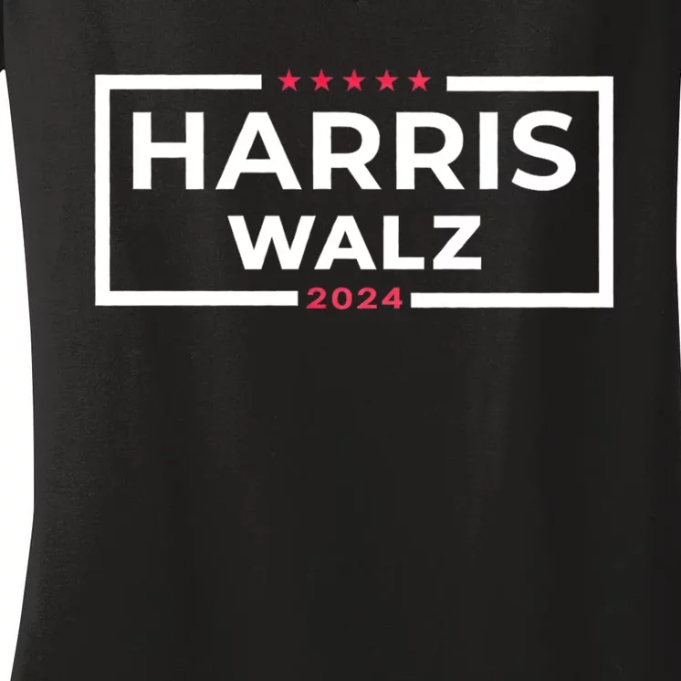 Harris Walz 2024 Tim Walz Kamala Harris Usa Election Apparel Women's V-Neck T-Shirt