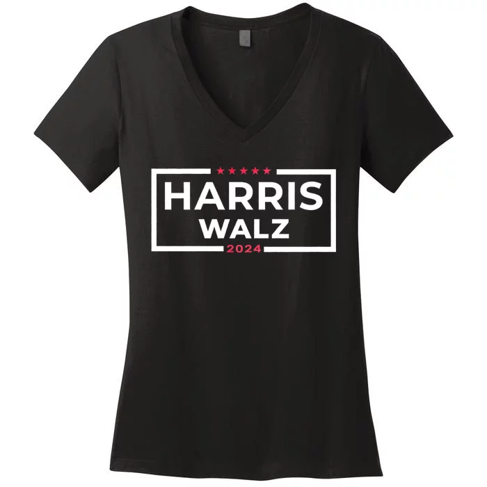 Harris Walz 2024 Tim Walz Kamala Harris Usa Election Apparel Women's V-Neck T-Shirt