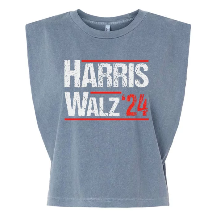 Harris Walz 24 Harris Waltz Campaign Democrat Supporters Garment-Dyed Women's Muscle Tee