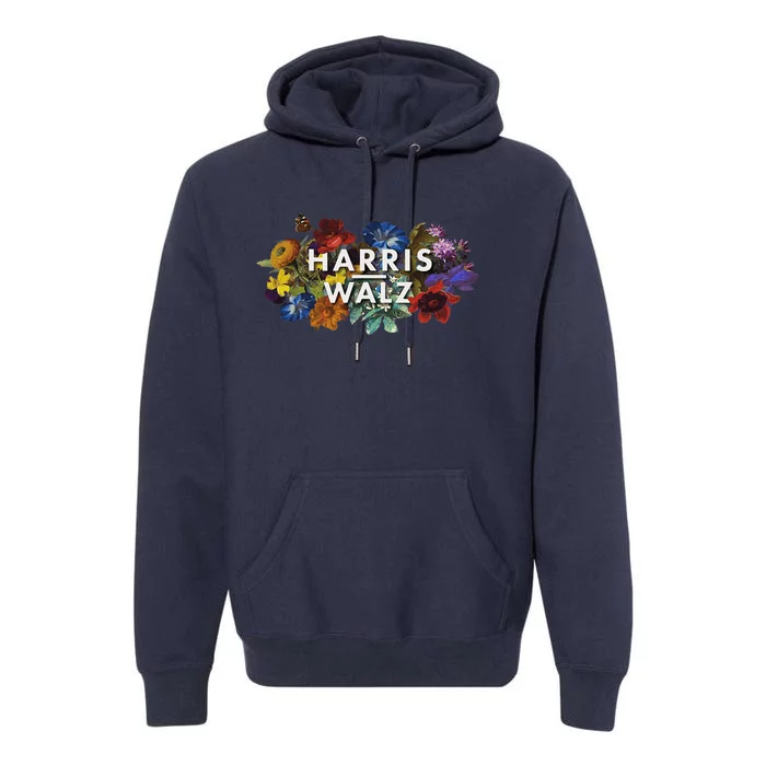 Harris Walz 2024 Floral Feminine Women Harris Waltz 2024 Premium Hoodie