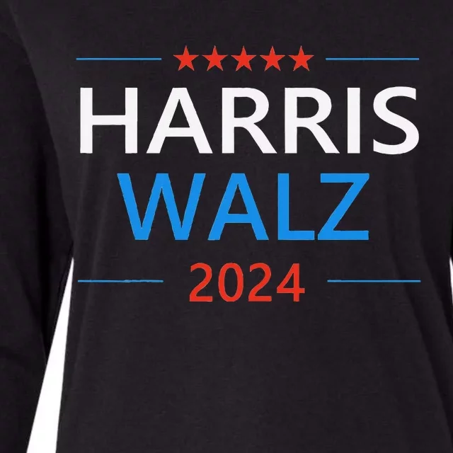 Harris Walz 2024 For President Patriotic Kamala Waltz 2024 Womens Cotton Relaxed Long Sleeve T-Shirt