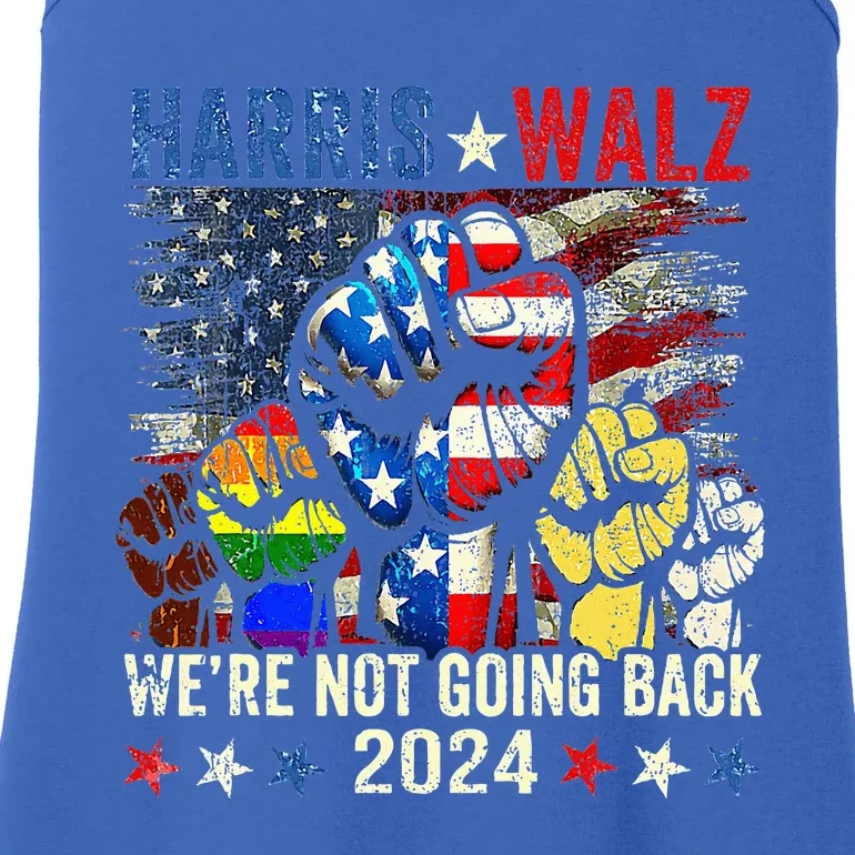 Harris Walz 2024 Kamala Harris 2024 Tim Walz 2024 Usa Flag Ladies Essential Tank