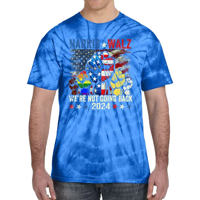 Harris Walz 2024 Kamala Harris 2024 Tim Walz 2024 Usa Flag Tie-Dye T-Shirt