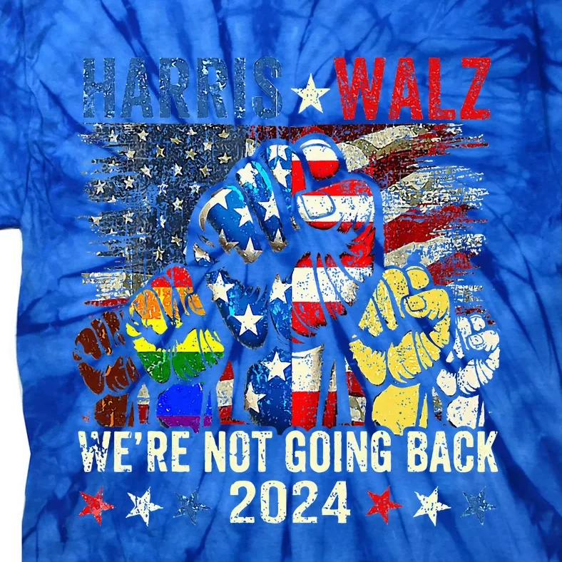 Harris Walz 2024 Kamala Harris 2024 Tim Walz 2024 Usa Flag Tie-Dye T-Shirt