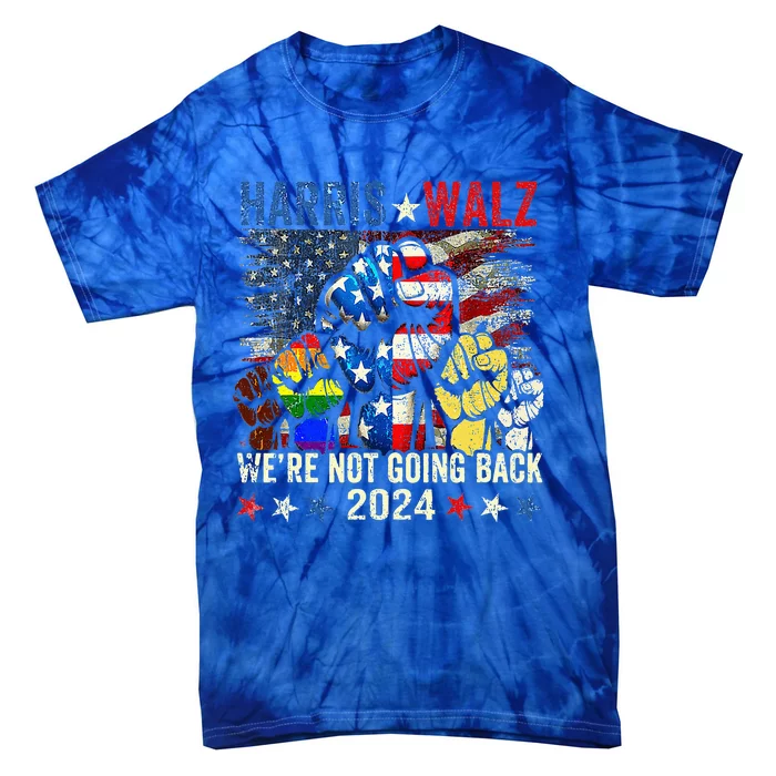 Harris Walz 2024 Kamala Harris 2024 Tim Walz 2024 Usa Flag Tie-Dye T-Shirt