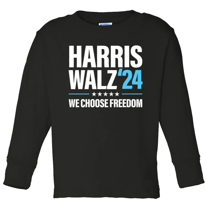 Harris Walz 2024 Kamala Harris Tim Walz President 24 Toddler Long Sleeve Shirt