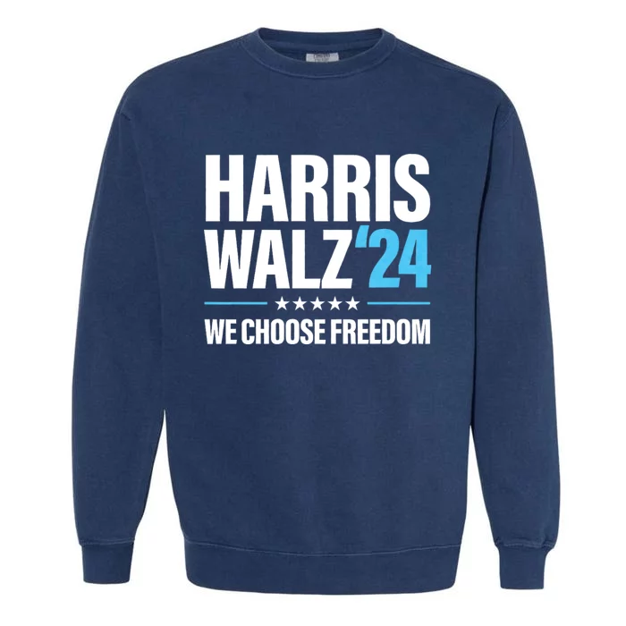 Harris Walz 2024 Kamala Harris Tim Walz President 24 Garment-Dyed Sweatshirt