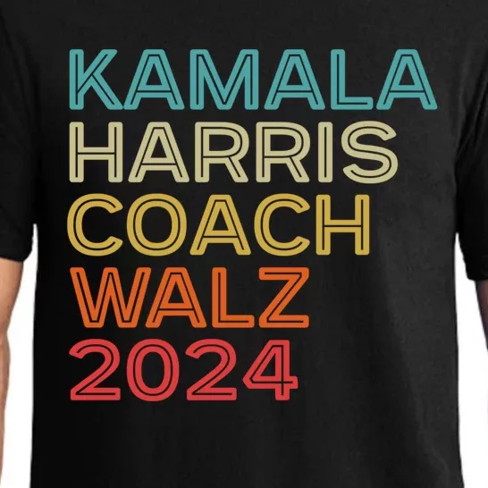 Harris Waltz 2024 Kamala Harris Coach Walz 2024 Retro Style Pajama Set