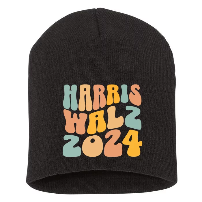 Harris Walz 2024 For President Kamala Harris Democrat Short Acrylic Beanie