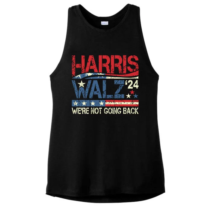 Harris Walz 2024 For President WeRe Not Going Back Usa Flag Ladies Tri-Blend Wicking Tank