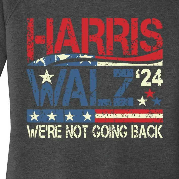 Harris Walz 2024 For President WeRe Not Going Back Usa Flag Women's Perfect Tri Tunic Long Sleeve Shirt