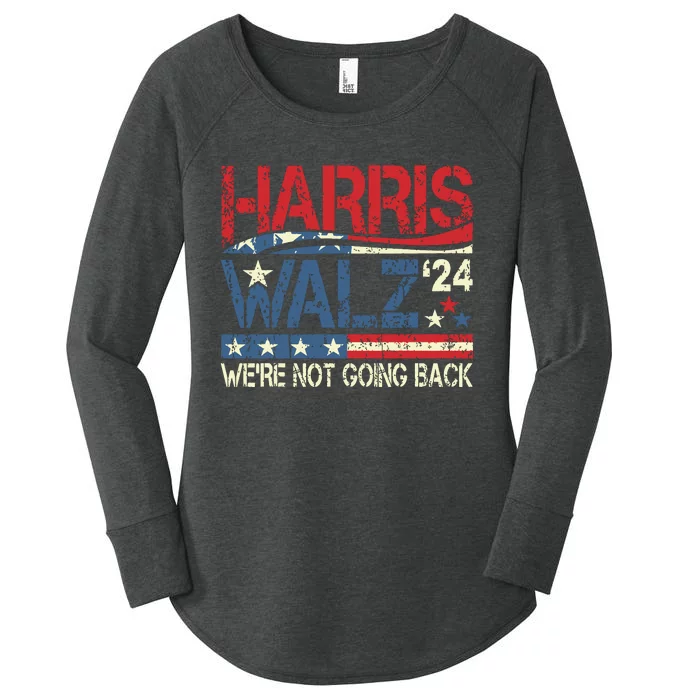 Harris Walz 2024 For President WeRe Not Going Back Usa Flag Women's Perfect Tri Tunic Long Sleeve Shirt