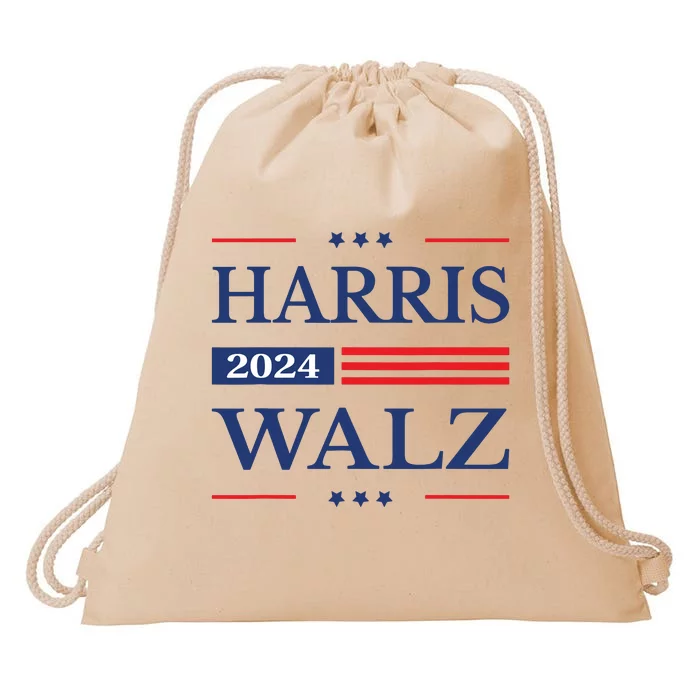 Harris Walz 2024 Kamala Harris 2024 Tim Walz 2024 Usa Flag Drawstring Bag