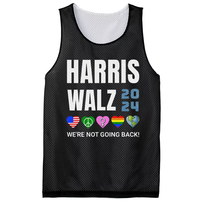 Harris Walz 2024 Not Going Back Rights Lgbtq Vote Mesh Reversible Basketball Jersey Tank