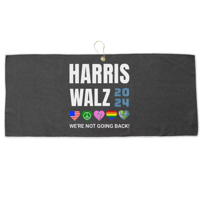 Harris Walz 2024 Not Going Back Rights Lgbtq Vote Large Microfiber Waffle Golf Towel