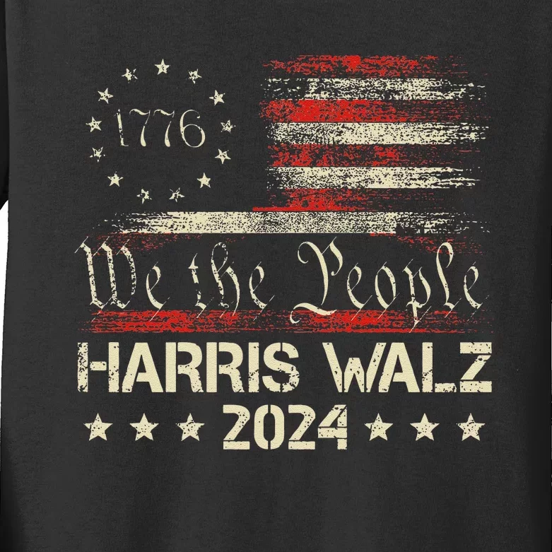 Harris Waltz 2024 Election Kamala Harris Tim Waltz 2024 Gift Kids Long Sleeve Shirt